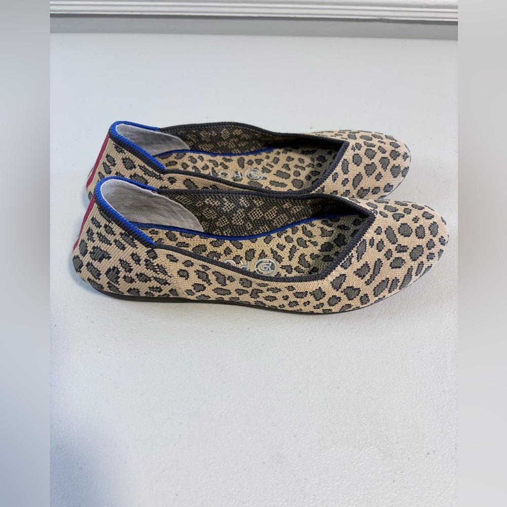 Rothy’s The Flat | Leopard Print Knit Flats | Size 7.5 - Picture 4 of 14